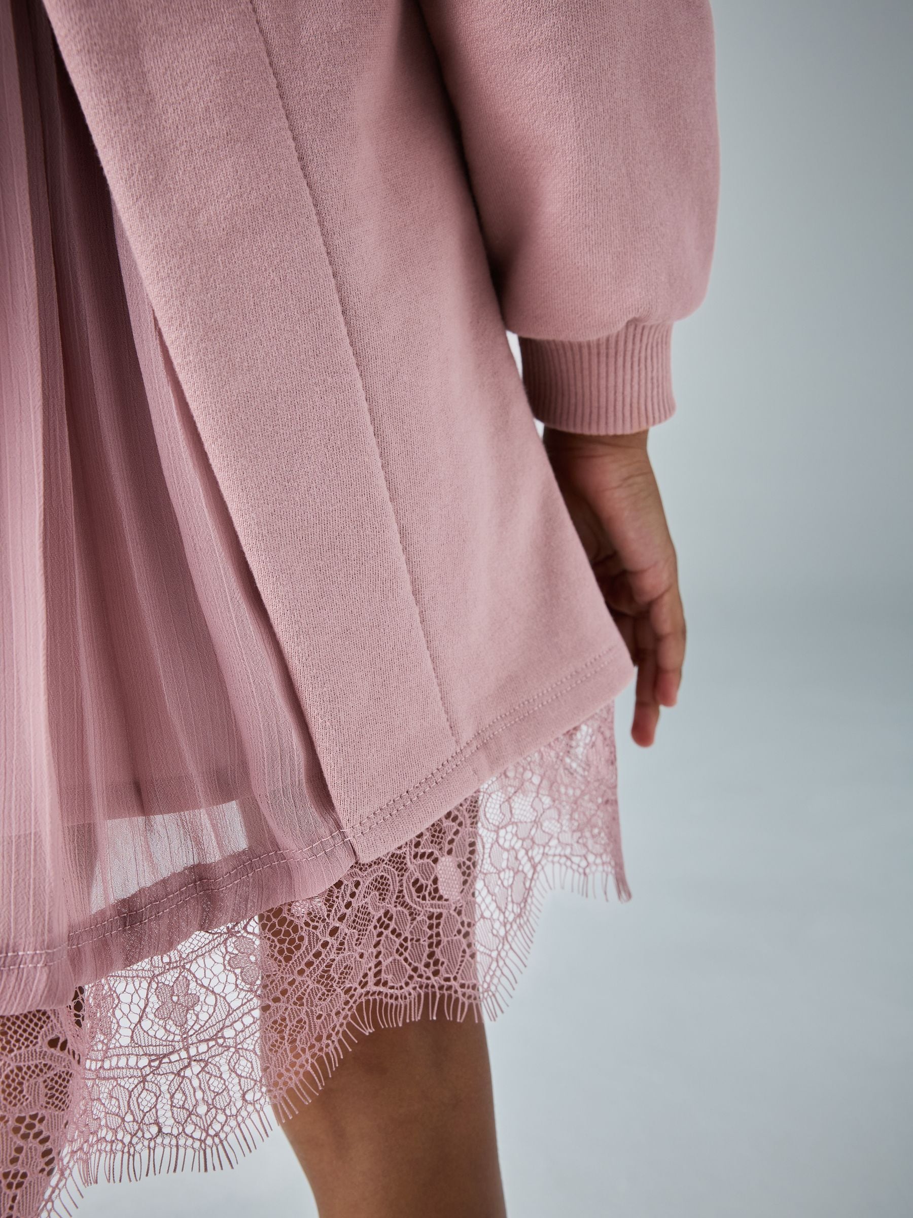 smALLSAINTS Pink Lee Lace Younger Girls Sweat Dress image 6