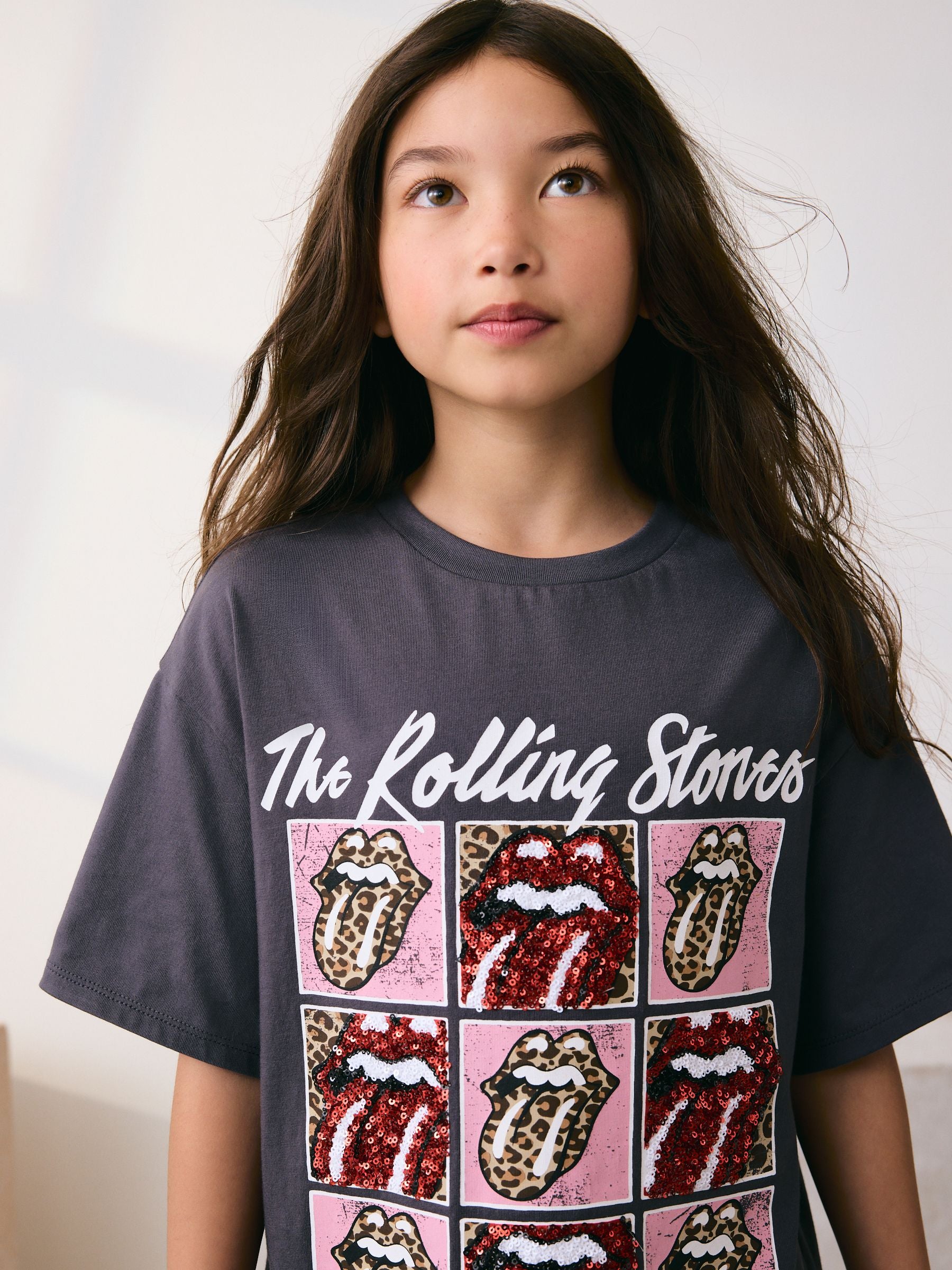 Dsiney Kidz - Charcoal Grey Sequin The Rolling Stones Band T-Shirt (3-16yrs) image 4