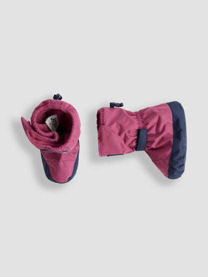JoJo Maman Bébé Pink Fleece Lined Booties image 3