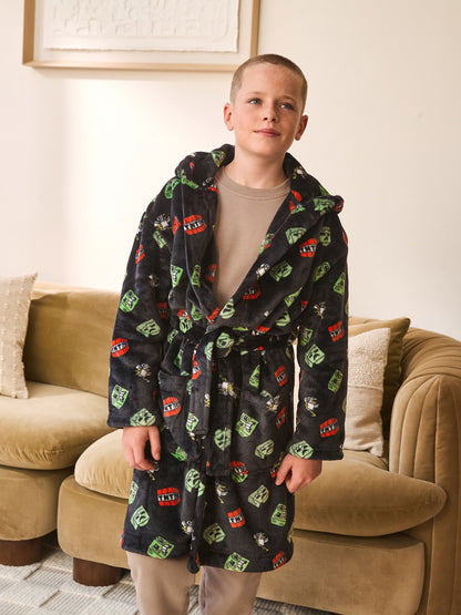 Dsiney Kidz - Black Minecraft Fleece Robe (5-16yrs) image 1