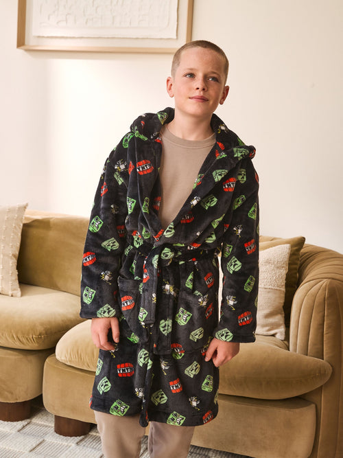 Dsiney Kidz - Black Minecraft Fleece Robe (5-16yrs) image 1