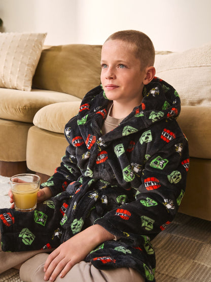 Dsiney Kidz - Black Minecraft Fleece Robe (5-16yrs) image 2
