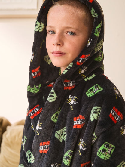 Dsiney Kidz - Black Minecraft Fleece Robe (5-16yrs) image 4