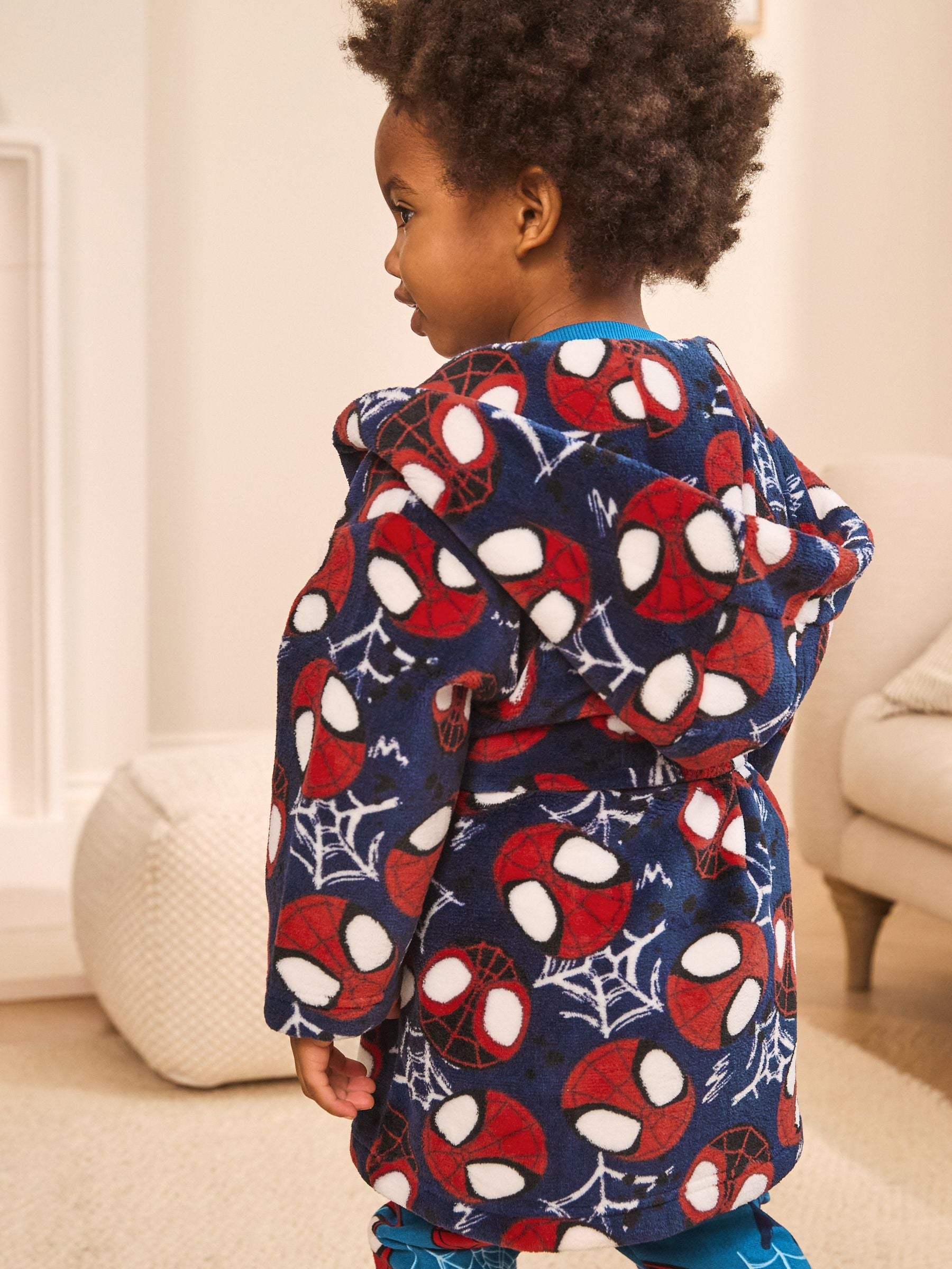 Navy Spiderman Fleece Robe (12mths-10yrs) image 3