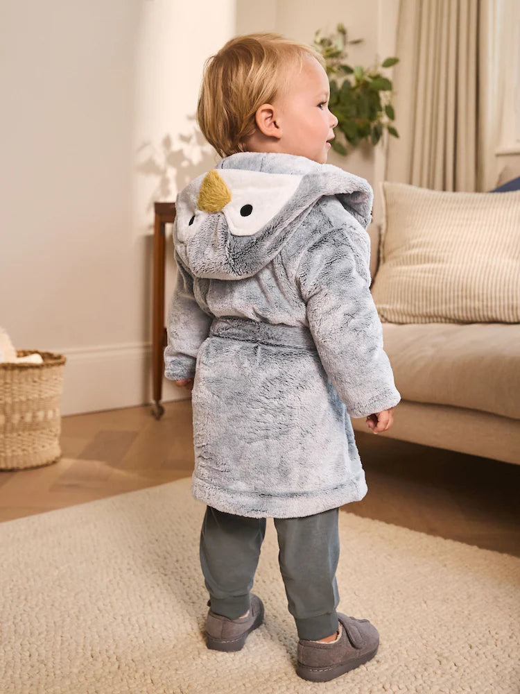 Grey/White Penguin Robe (9mths-12yrs)