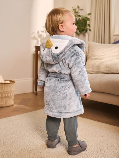 Grey/White Penguin Robe (9mths-12yrs)