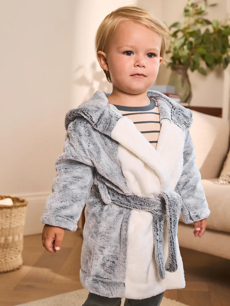 Grey/White Penguin Robe (9mths-12yrs)