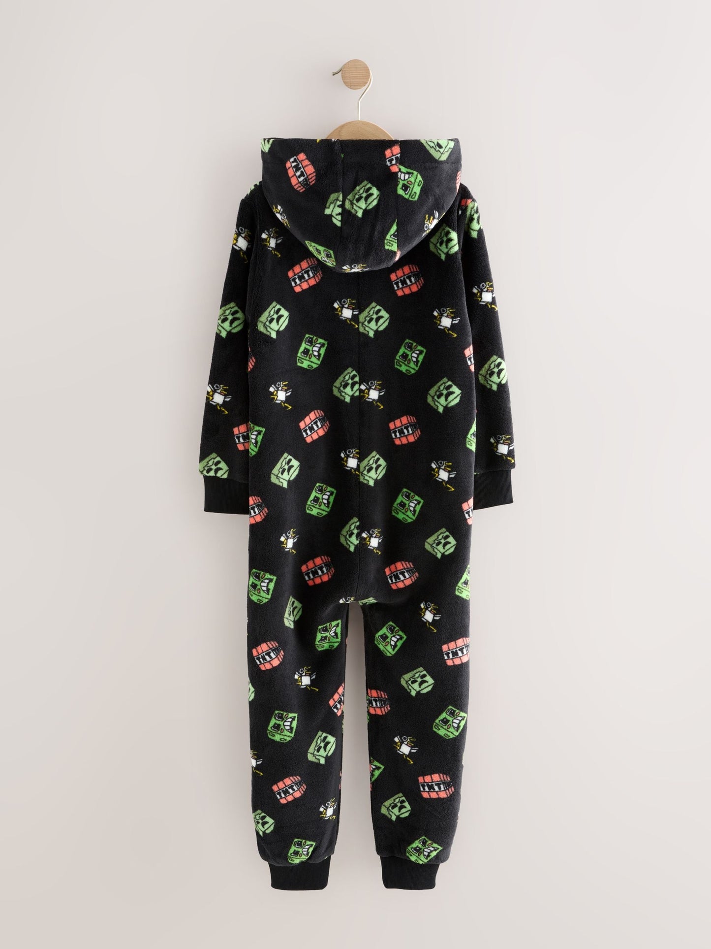 Black Minecraft Fleece License All-In-One (4-16yrs)