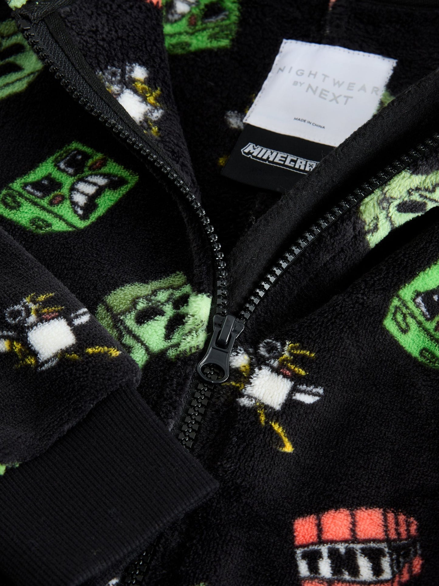 Black Minecraft Fleece License All-In-One (4-16yrs)