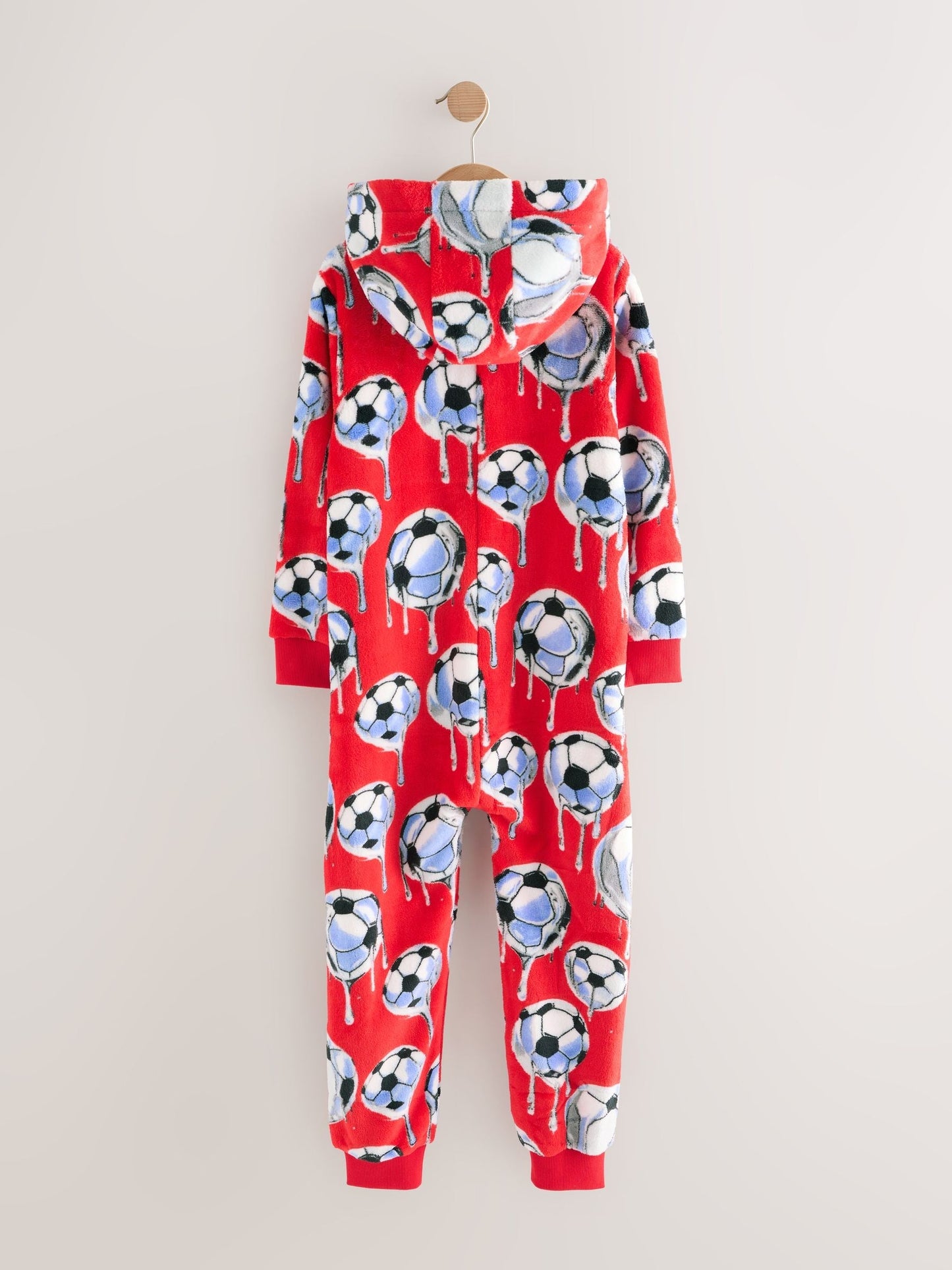 Red Football Fleece All-In-One (3-16yrs)
