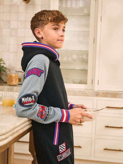 Black Motorcross All-In-One (3-16yrs)