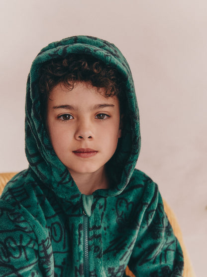 Green Skull Fleece All-In-One (3-16yrs)