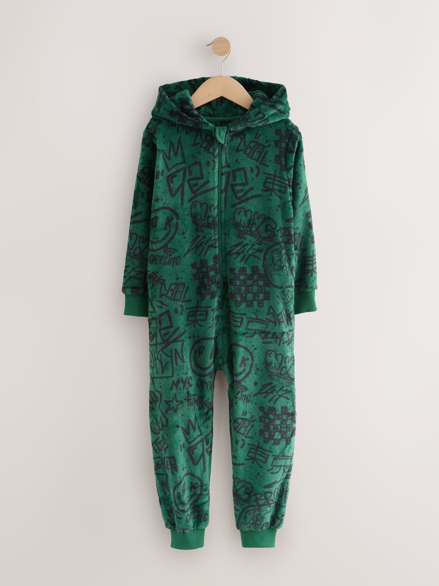 Green Skull Fleece All-In-One (3-16yrs)