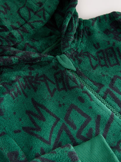 Green Skull Fleece All-In-One (3-16yrs)