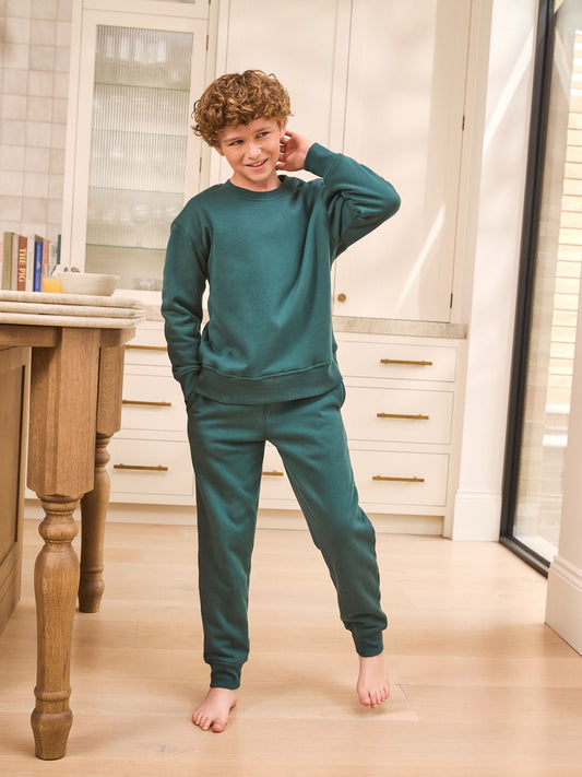 Teal Blue Single Cosy Fleece Pyjamas (3-16yrs) image 1