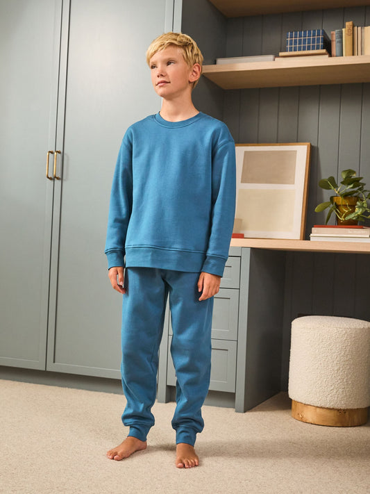 Blue Single Cosy Fleece Pyjamas (3-16yrs) image 1