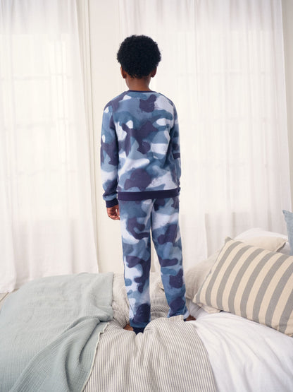 Blue Camo Spray Single Cosy Fleece Pyjamas (3-16yrs) image 4