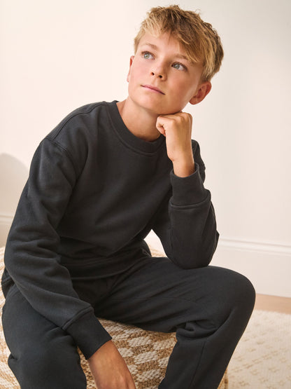 Black Single Cosy Fleece Pyjamas (3-16yrs) image 3