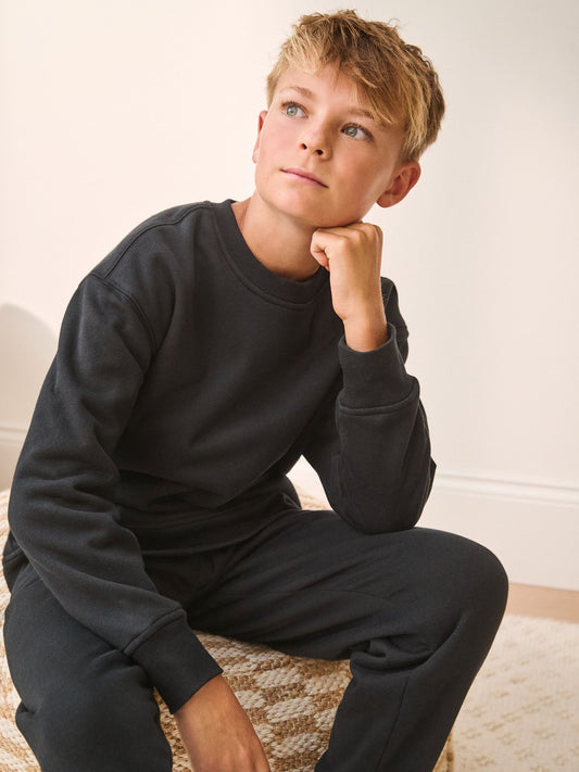 Black Single Cosy Fleece Pyjamas (3-16yrs) image 3