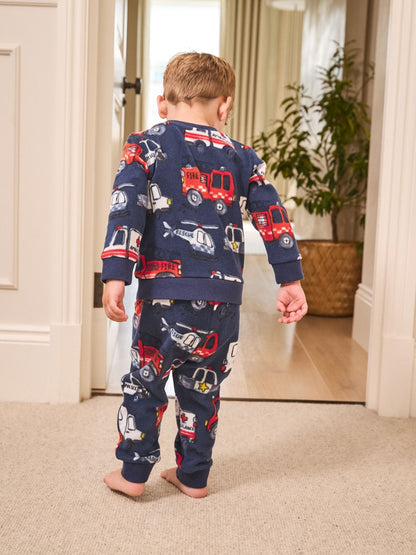 Multi Navy Single Cosy Fleece Pyjamas (9mths-12yrs)