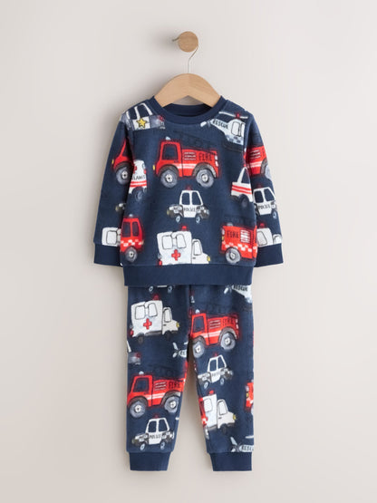 Multi Navy Single Cosy Fleece Pyjamas (9mths-12yrs)