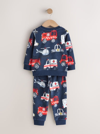 Multi Navy Single Cosy Fleece Pyjamas (9mths-12yrs)