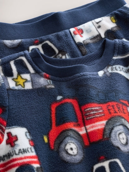 Multi Navy Single Cosy Fleece Pyjamas (9mths-12yrs)