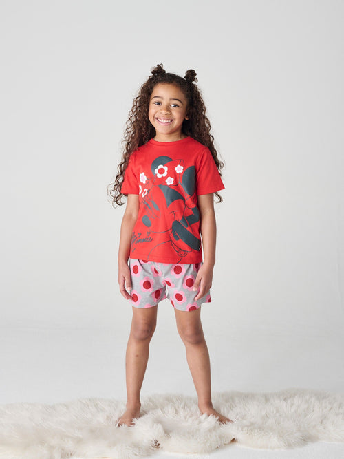 Brand Threads Red Minnie Mouse 100% Cotton Pyjama Set - image 1