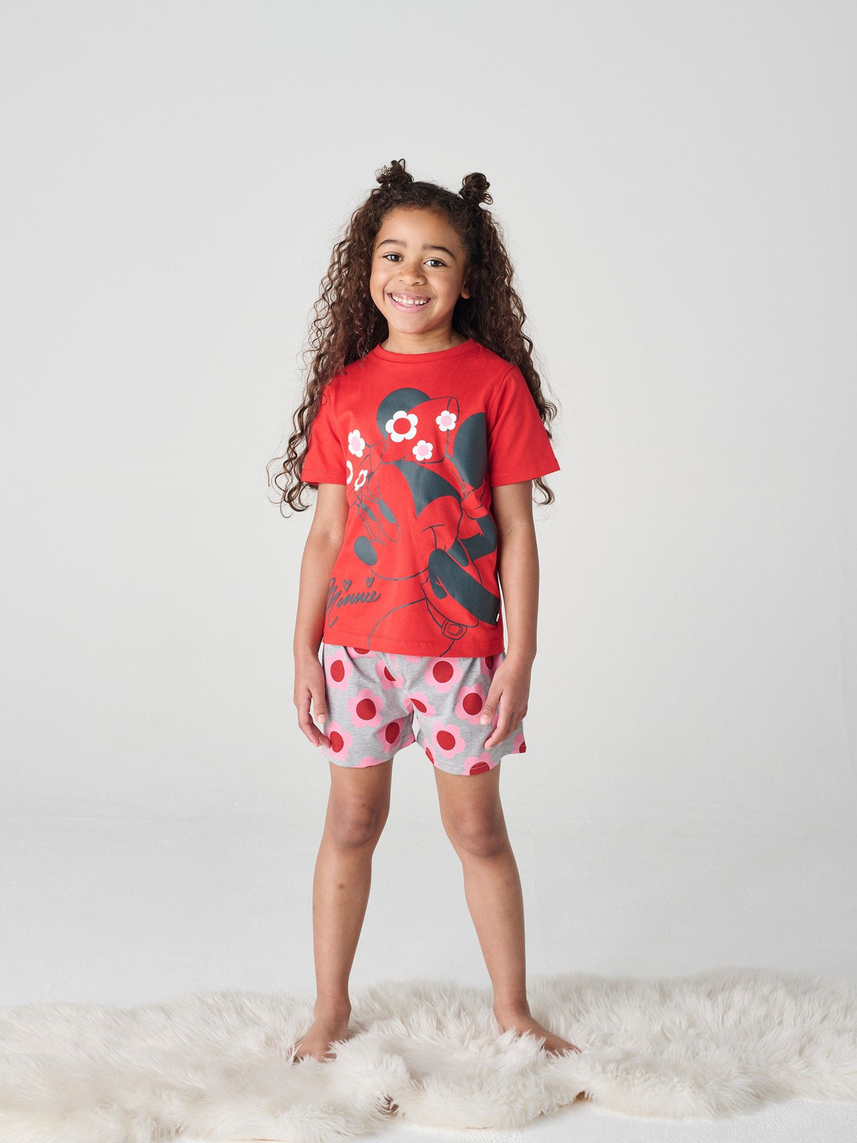 Brand Threads Red Minnie Mouse 100% Cotton Pyjama Set - image 1