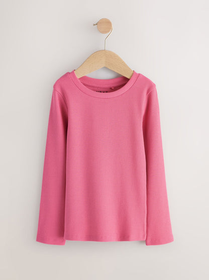 Dsiney Kidz - Pink Long Sleeve Ribbed Tops 3 Pack (3-16yrs) image 4