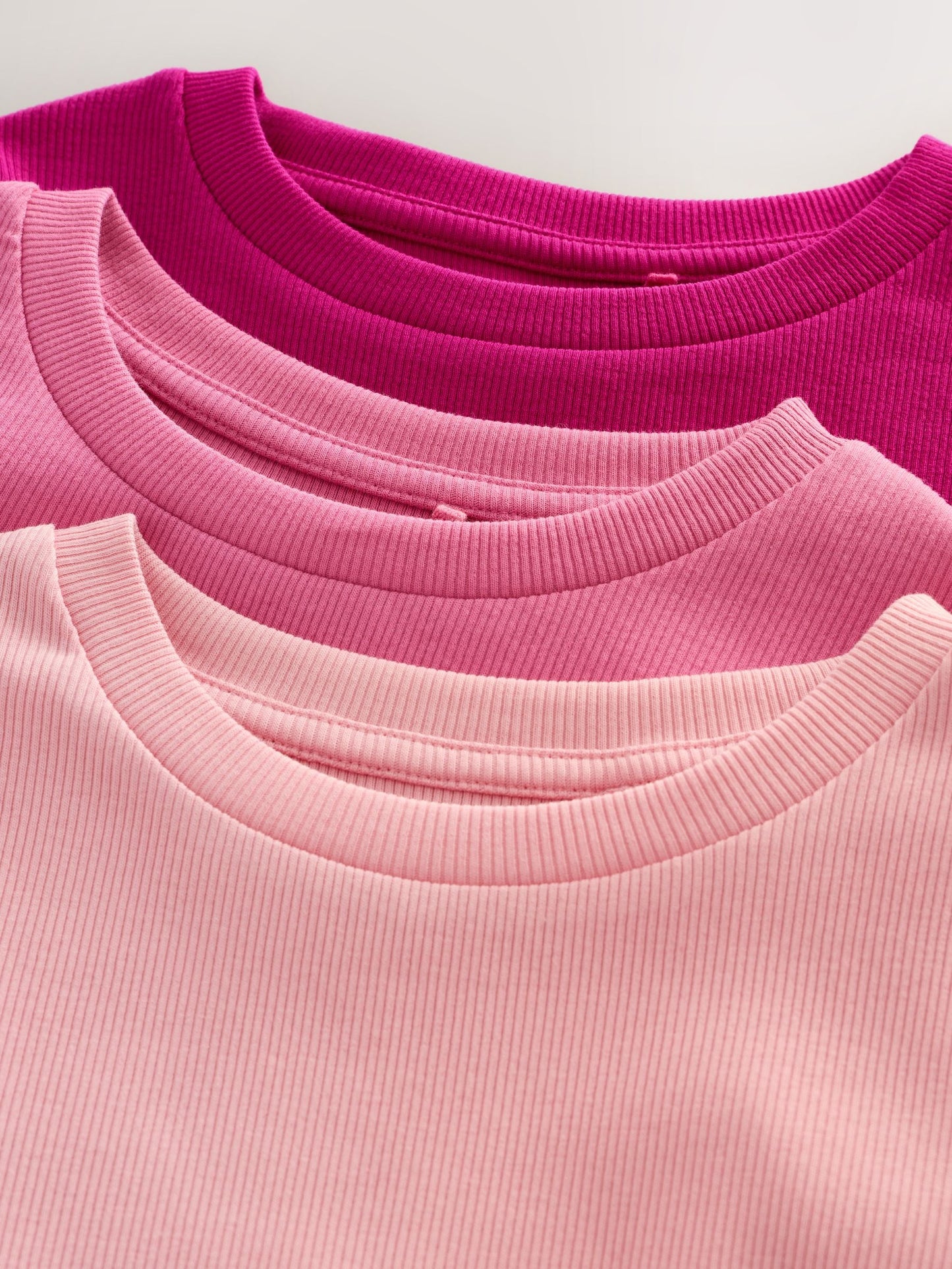 Dsiney Kidz - Pink Long Sleeve Ribbed Tops 3 Pack (3-16yrs) image 6