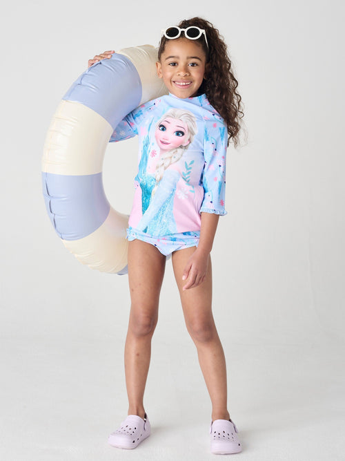 Brand Threads Blue Girls Frozen Swim Set image 1