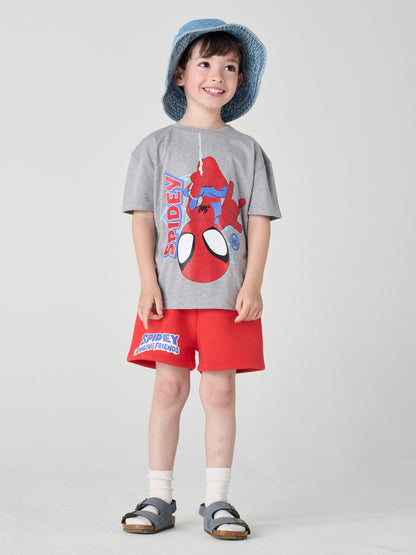 Brand Threads Grey & Red Spidey and His Amazing Friends 100% Cotton Top and Short Set image 1