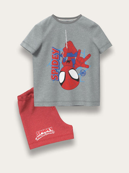 Brand Threads Grey & Red Spidey and His Amazing Friends 100% Cotton Top and Short Set image 4