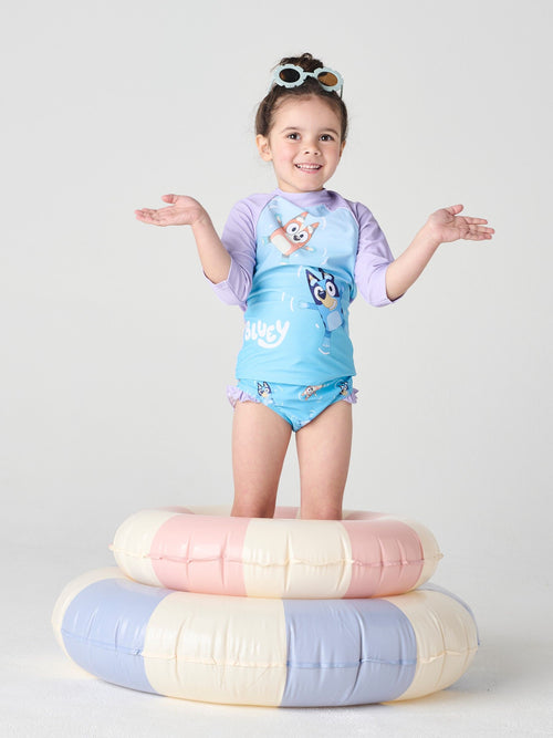 Brand Threads Multi Bluey Girls Swim Set image 1
