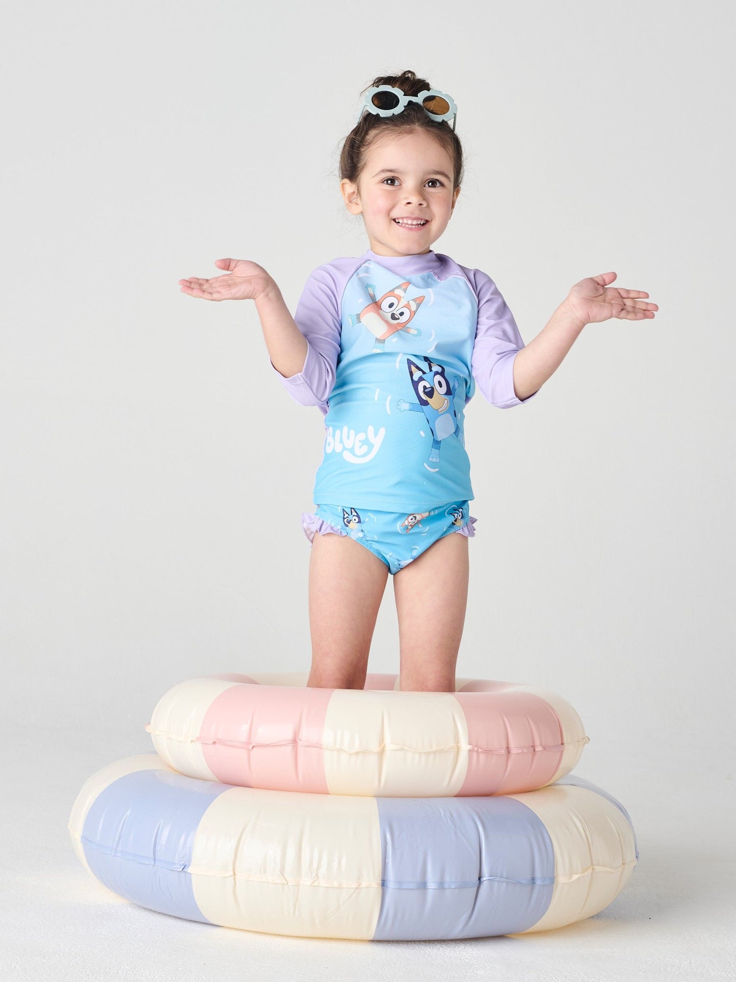 Brand Threads Multi Bluey Girls Swim Set image 1