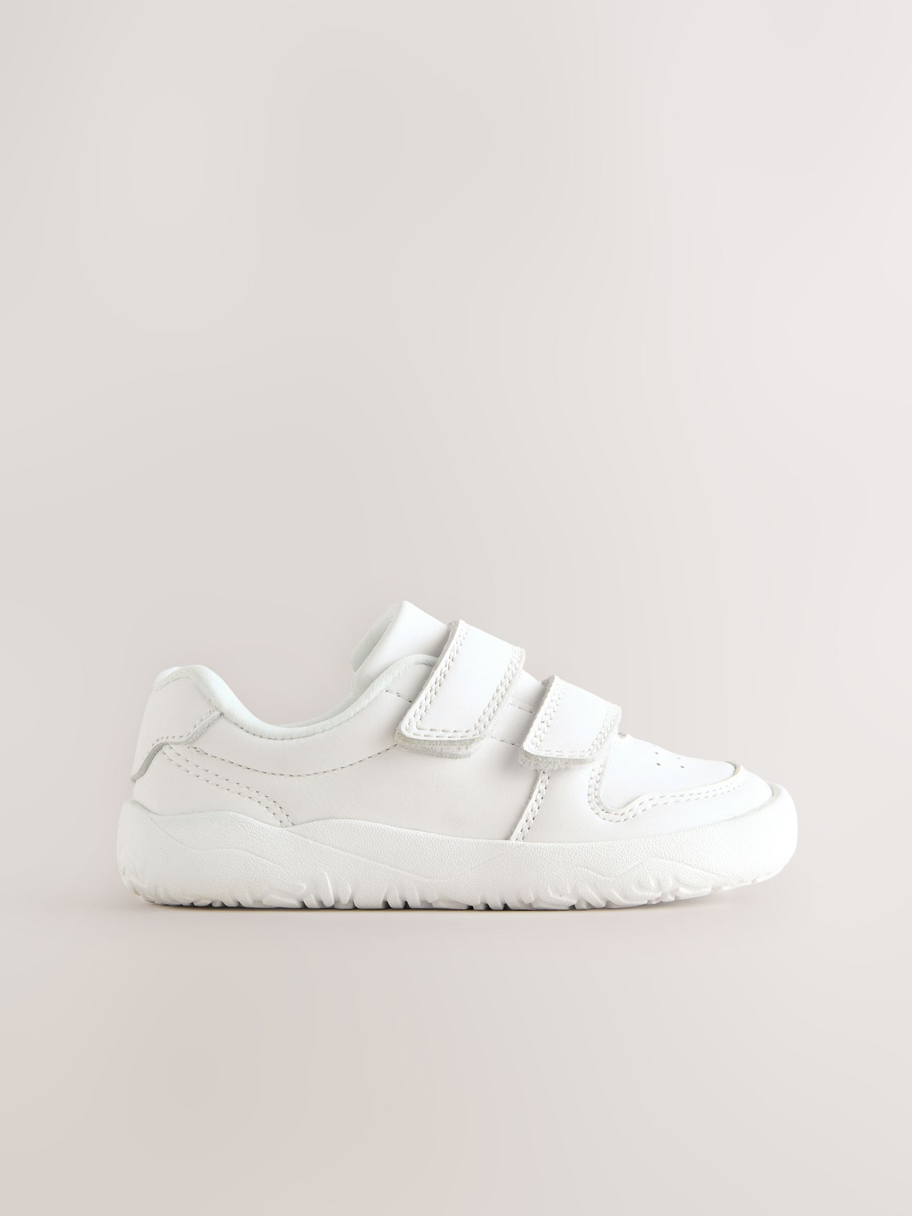 White Barefoot Leather Touch Fastening Trainers image 3