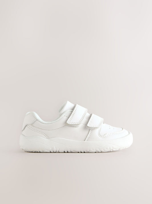 White Barefoot Leather Touch Fastening Trainers image 2