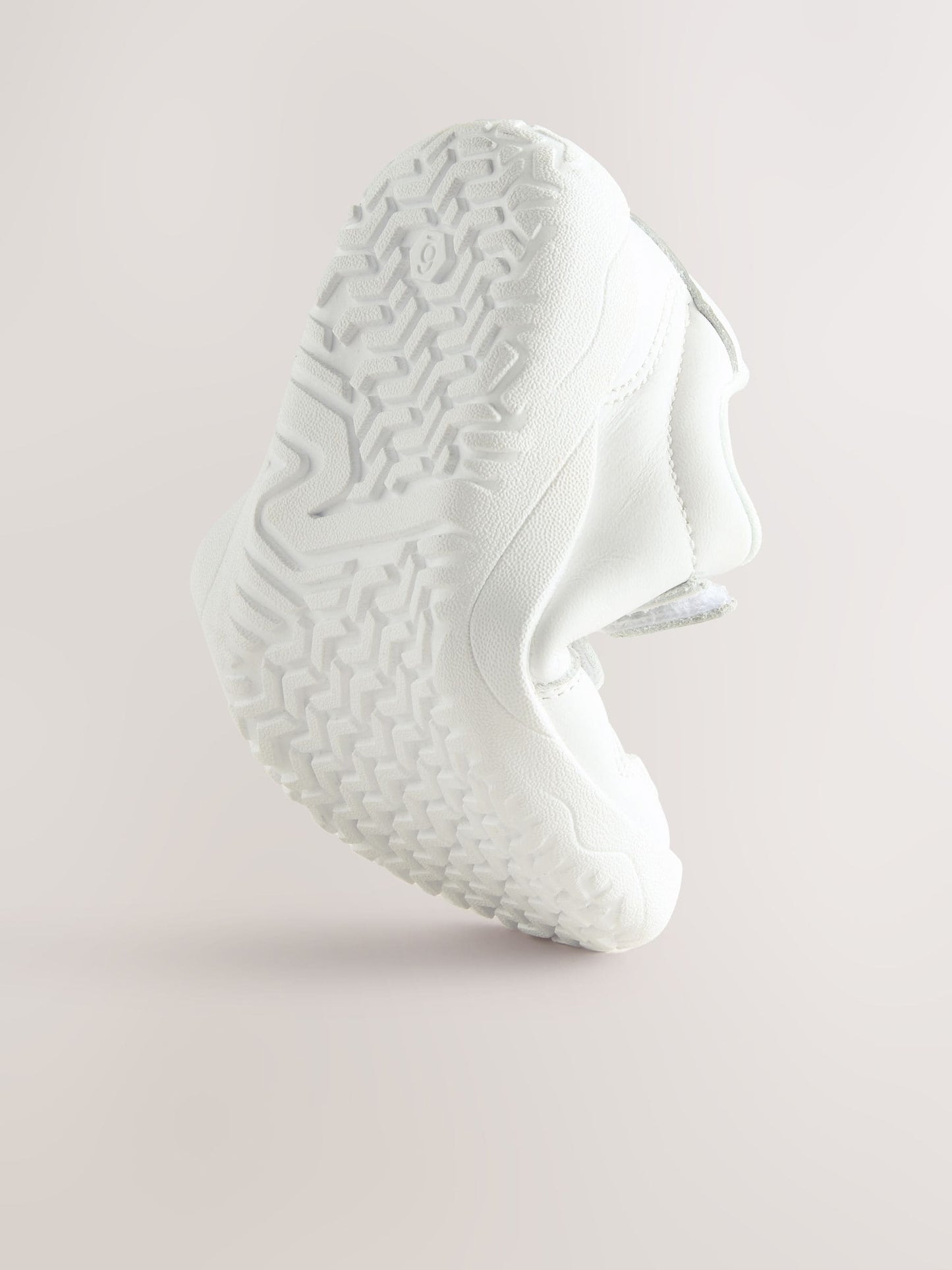 White Barefoot Leather Touch Fastening Trainers image 5
