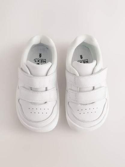 White Barefoot Leather Touch Fastening Trainers image 7