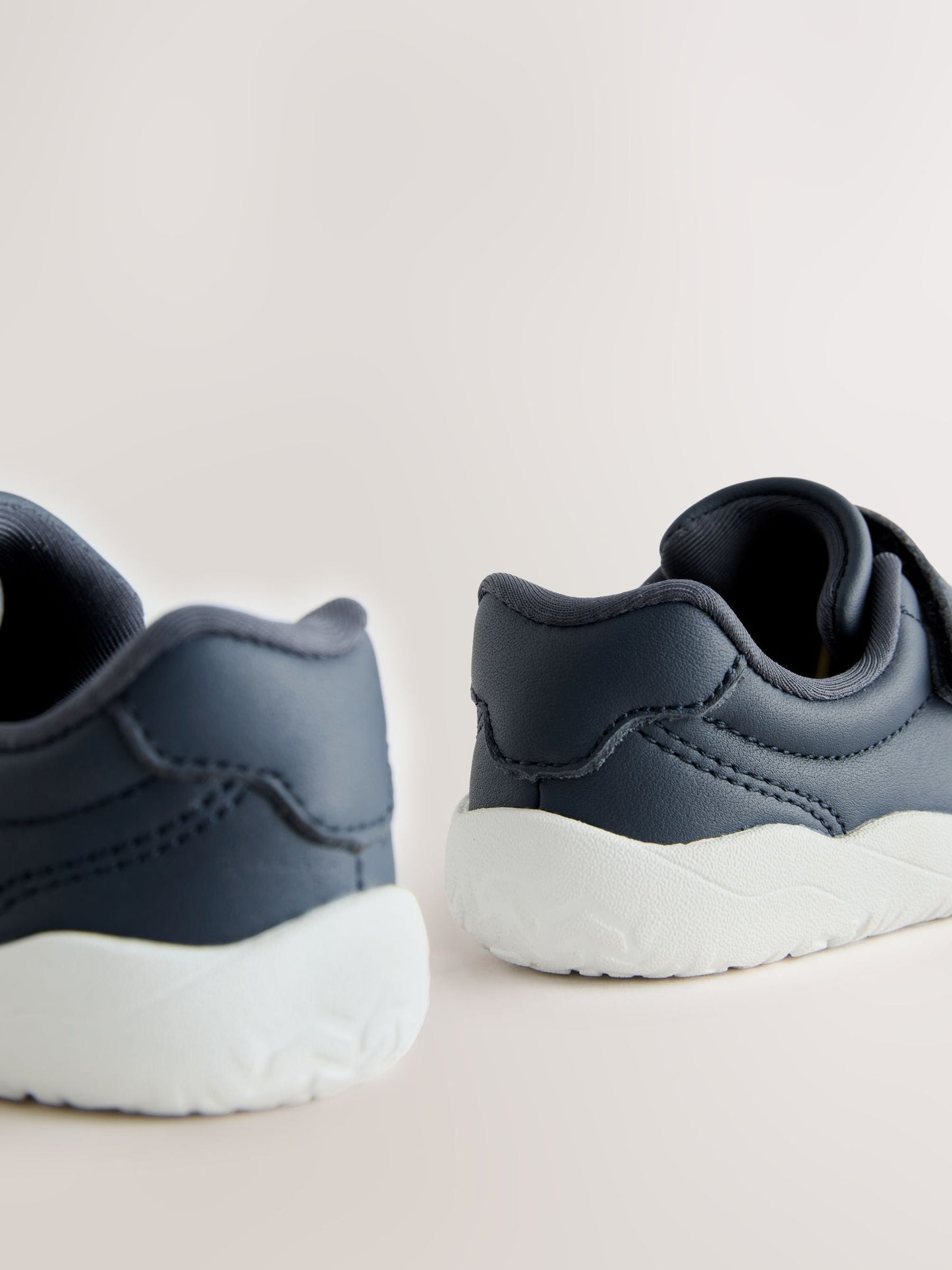 Navy Barefoot Leather Touch Fastening Trainers image 7