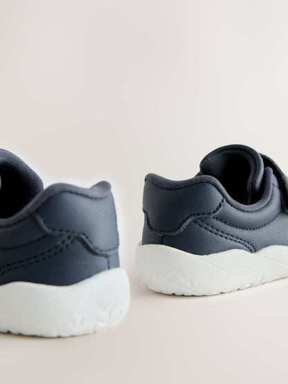 Navy Barefoot Leather Touch Fastening Trainers image 6