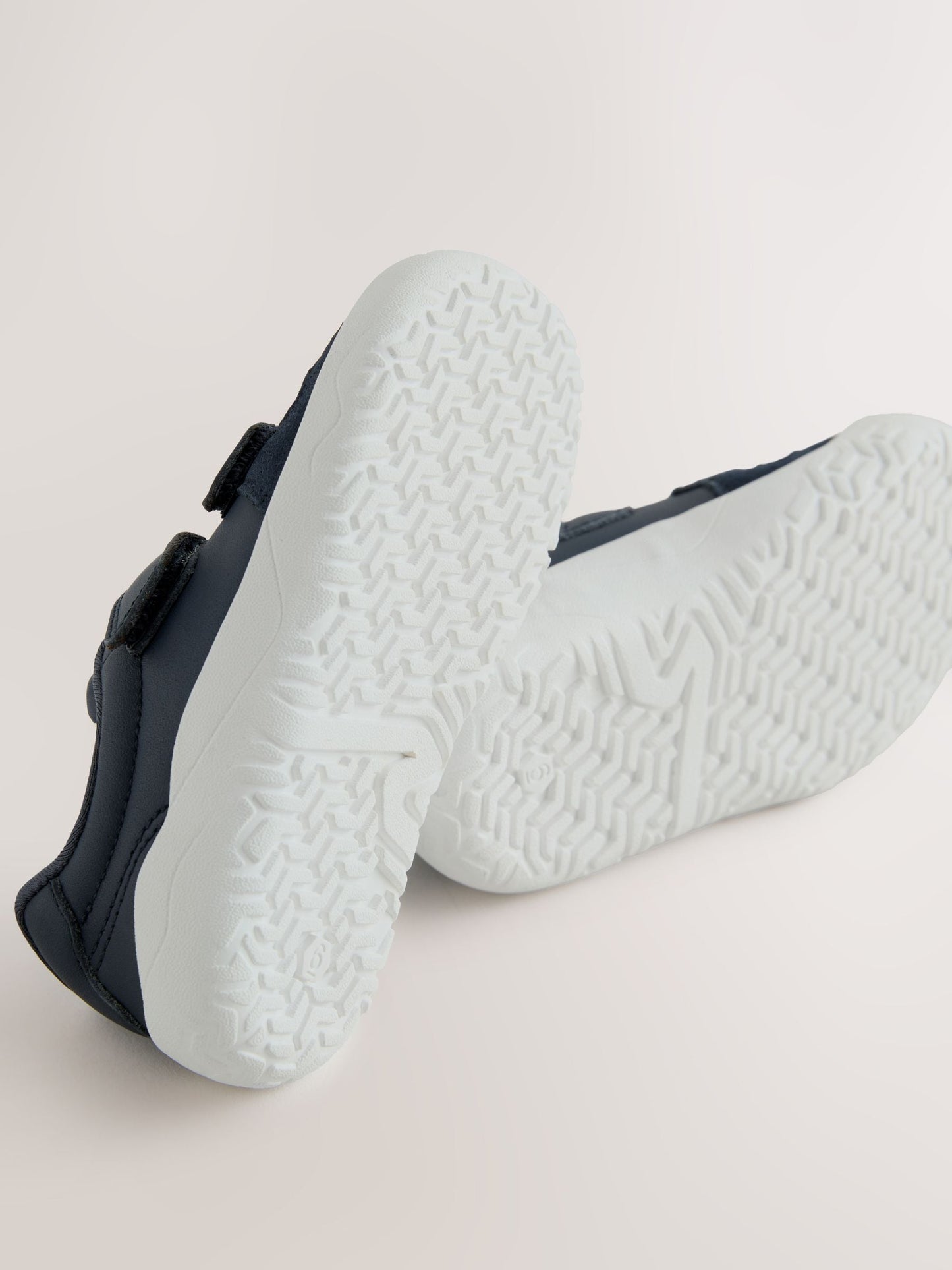 Navy Barefoot Leather Touch Fastening Trainers image 7