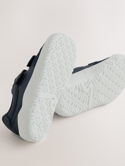 Navy Barefoot Leather Touch Fastening Trainers image 7
