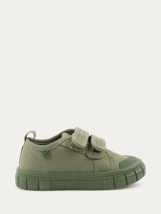 KIDLY By MORI Green Canvas Rip Tape Trainers image 1