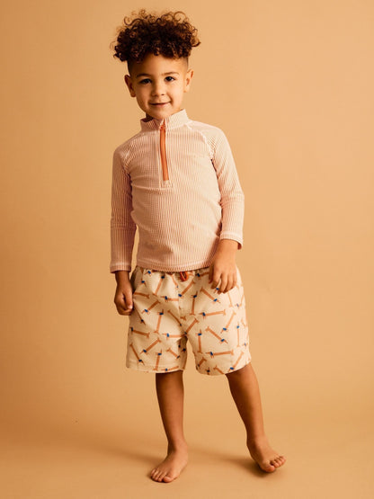 KIDLY By MORI Brown Swim Shorts image 2