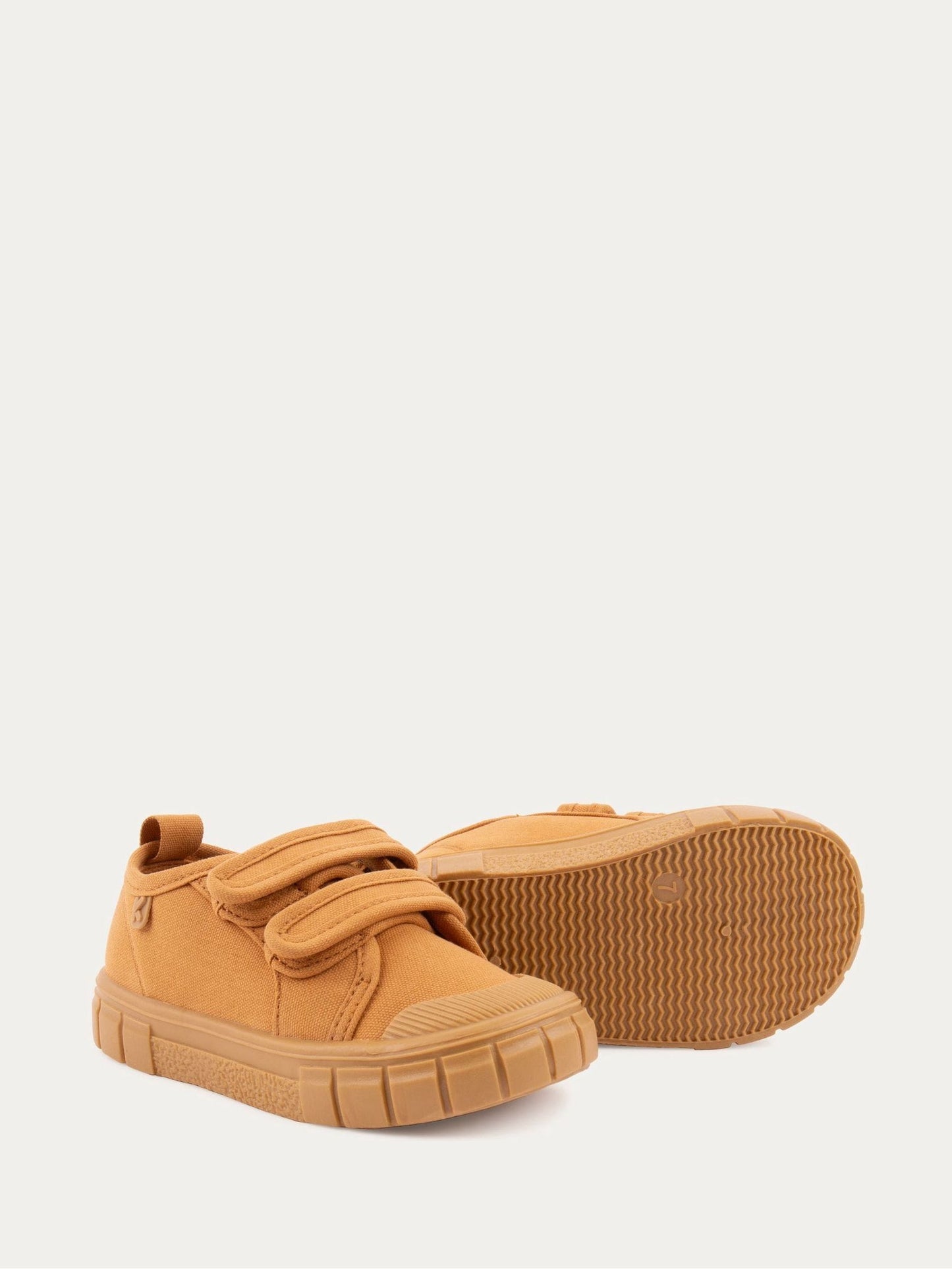 KIDLY By MORI Natural Canvas Rip Tape Trainers image 3