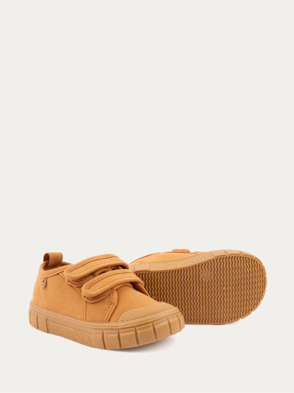 KIDLY By MORI Natural Canvas Rip Tape Trainers image 3