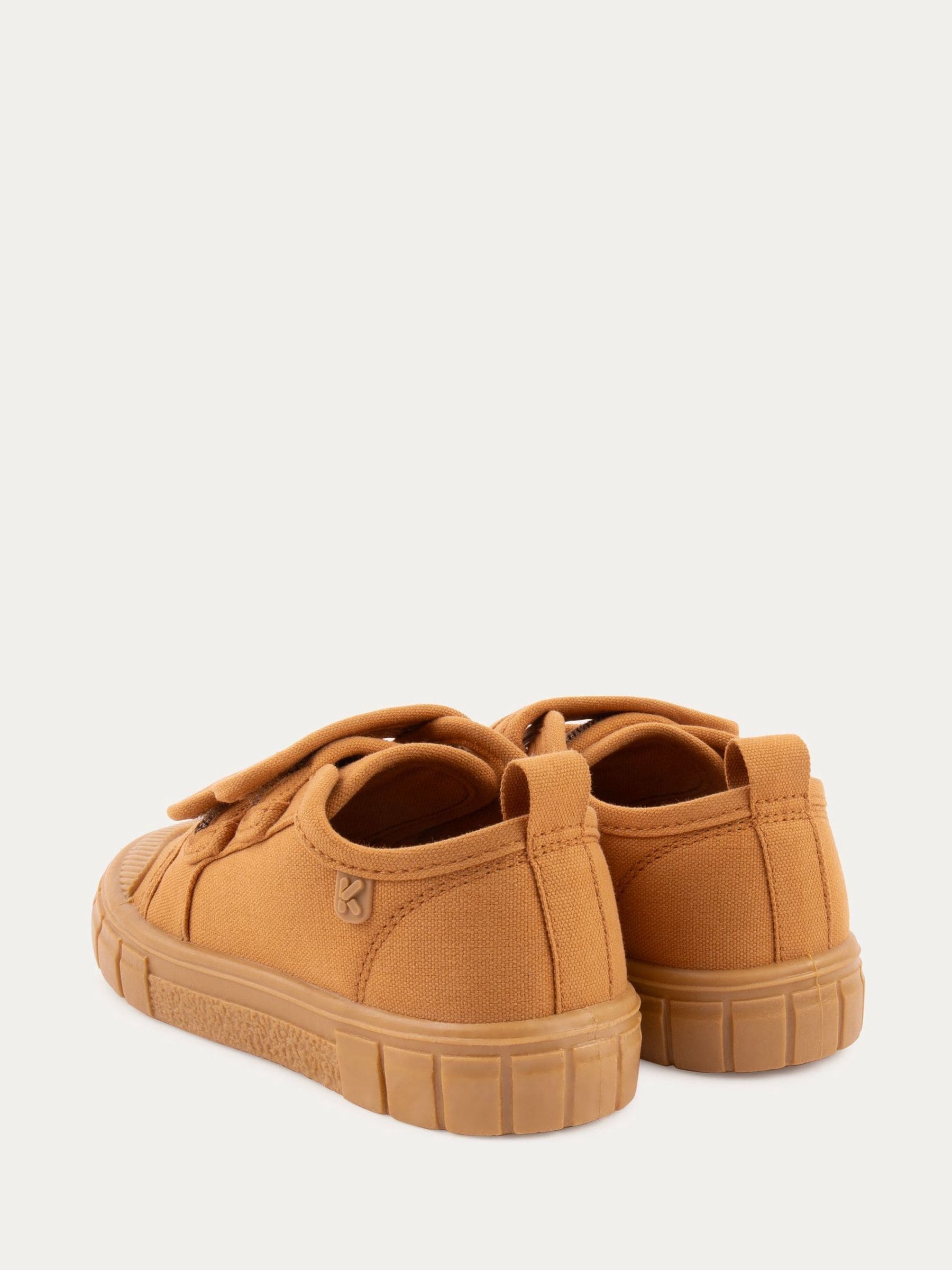 KIDLY By MORI Natural Canvas Rip Tape Trainers image 4