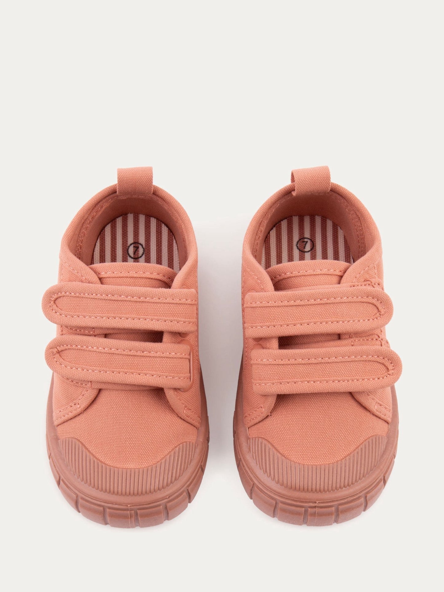 KIDLY By MORI Pink Canvas Rip Tape Trainers image 1